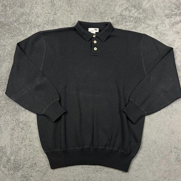 I Levrieri Mens XXL Sweater Black 100% Merino Wool LuxuryItaly Knit Pullover VTG - Picture 1 of 7